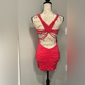 Sky Clothing Tank Dress Low Back Hot Pink Size Small